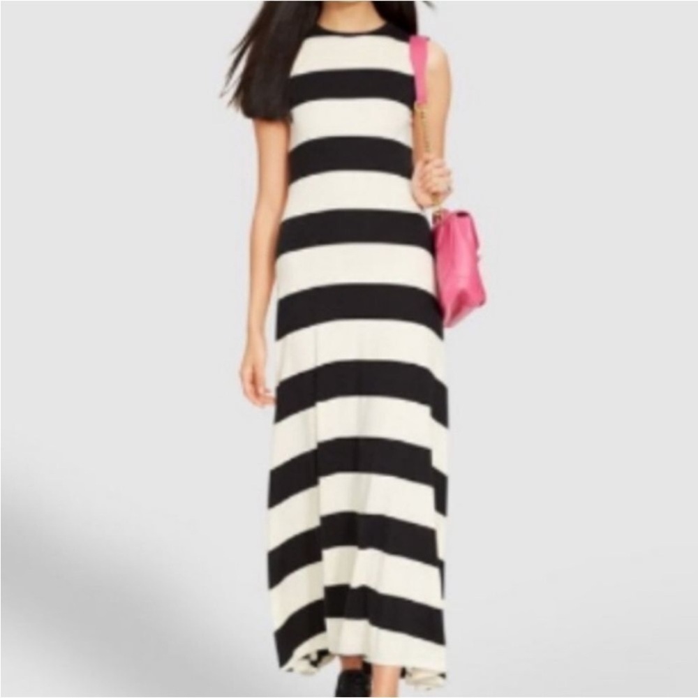 Band of Gypsies Black & White Striped Maxi Dress Size XXL